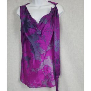 CAbi  *FIT to be TIED*  Silk Blouse - style 102 Purple/Magenta w/Side Bow-MEDIUM